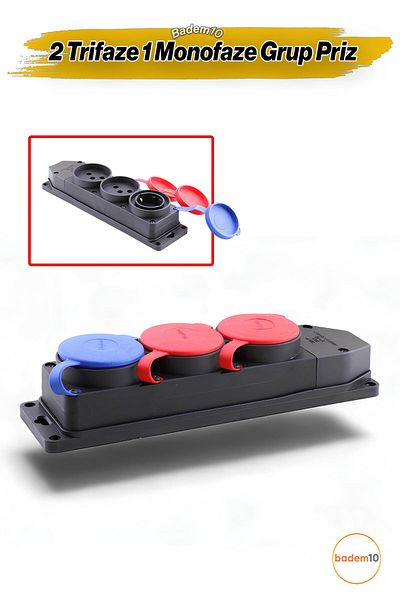 Badem10 2 Three Phase 1 Single Phase 3 Multiplier Group Socket Wireless and Combined Covered Terminal Block Rubberized