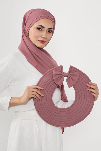 Aisha's Design عمامة شال كريب عملية مع قبعة فيونكة خلفية قابلة للإزالة، SS-9