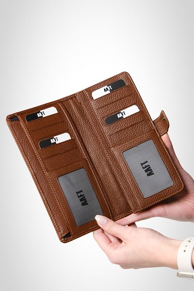 MFT Leather Design Унисекс портфейл тип клъч Twist 2323 от естествена кожа