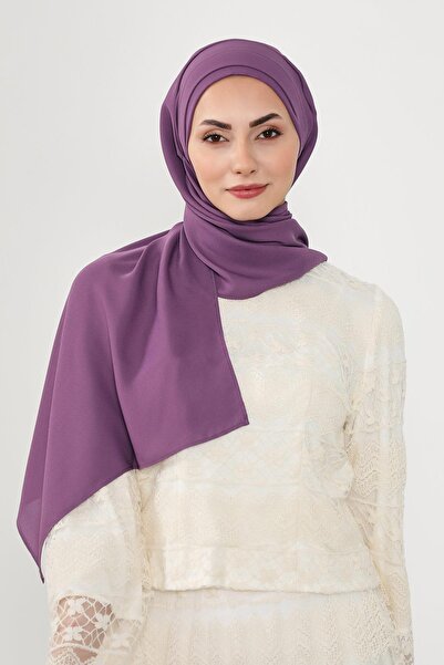 Aisha's Design Πρακτικό σάλι από κρεπ με πλισέ στο μπροστινό μέρος, PS-54, Μωβ