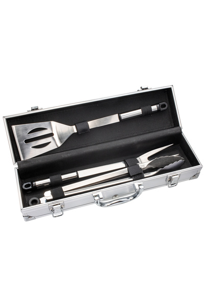 GiftExpress 3-Piece Barbecue Set in Metal Box