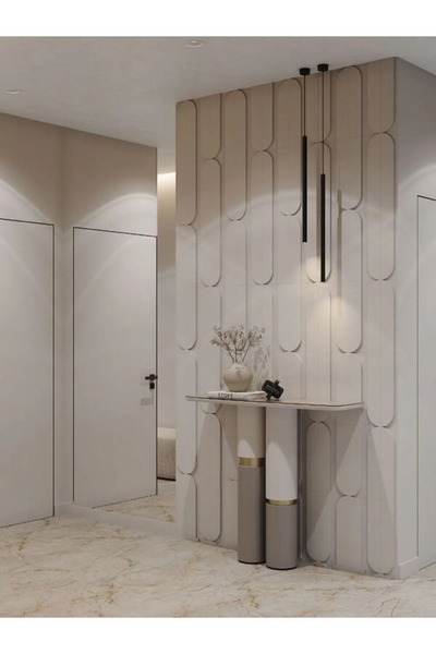 trendkonsept ALAÇATI DUVAR PANELİ (2 ADET) Dekoratif, Duvar Çıtası, Ahşap Duvar Paneli, Boyanabilir, Ham, Mdf