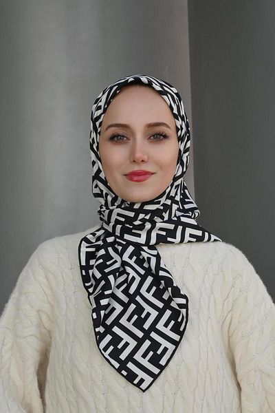 Pull Scarfs Φουλάρι F Pattern Twill - Μαύρο