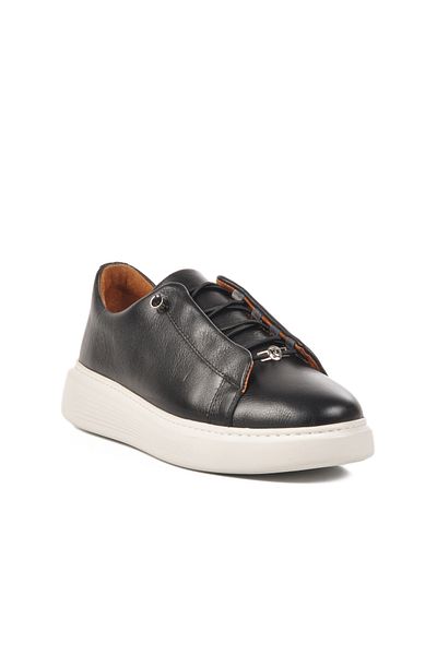 Pierre Cardin Μαύρα ανδρικά παπούτσια casual από γνήσιο δέρμα 62113 M