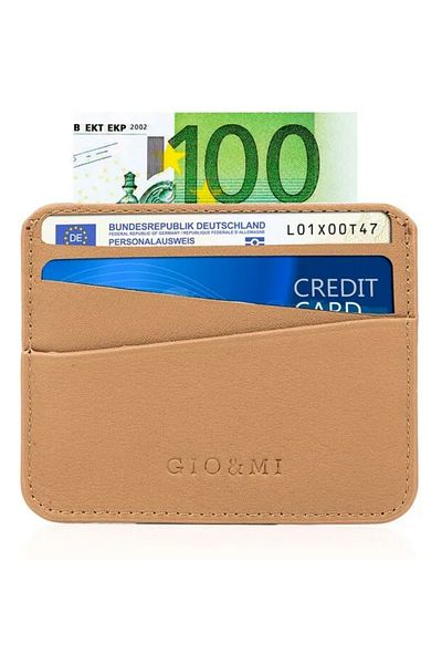 gio&mi Boris Genuine Leather Men's Camel (Casual Model) Card Holder Business Card Holder
