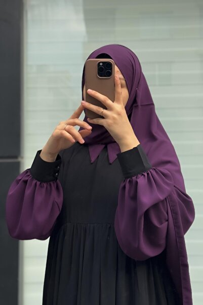 ANDE Hijabi Elbise- Siyah / mürdüm