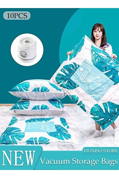 Generic Duniso 10 Pcs Vacuum Storage Bags With Electric Pump - (2 XL 2 L 2 M 4 S) Reusable Compression