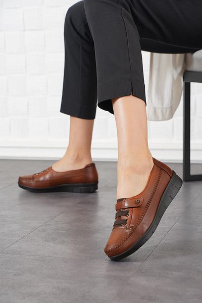 Moda Pie Mnia Cauciuc Velcro Pantofi de dama din piele naturala piele bronzata