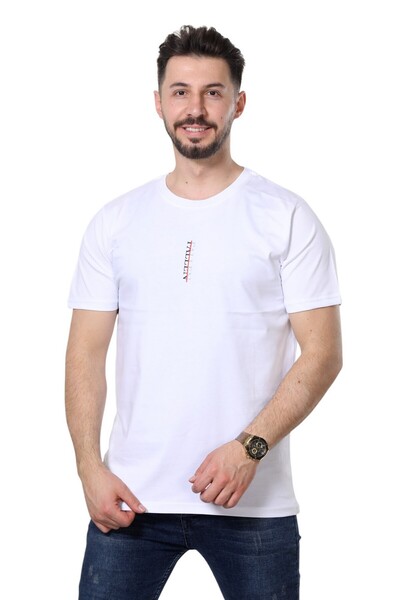 MODA Fallen Angel Back Printed White Men's T-Shirt