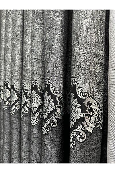 Erdoğanlar Koza Pano Fon Bej Fon Perde 1/3 Sık Pile Tek Kanat Perde Tutucu (B...