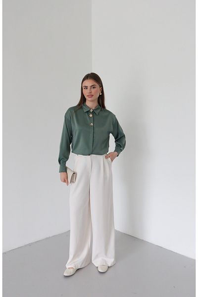 Fashionbox класическа риза от сатенена материя със скрит пълнеж