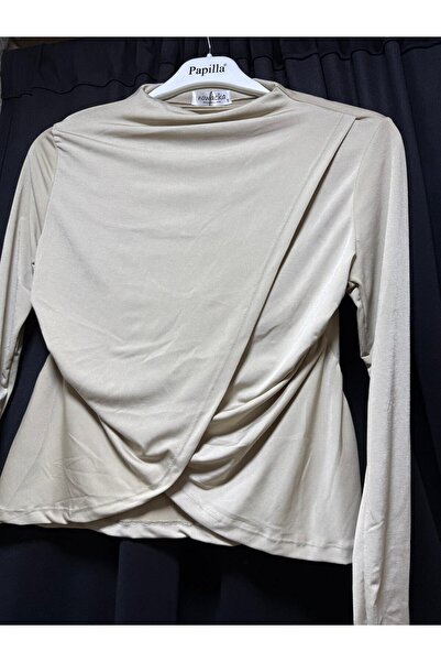 EDL sandy kruvaze crop kadın bluz