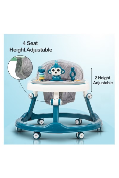 MAAS Multifunctional Anti-rollover Foldable Baby Walker for 6-18 Months with Music