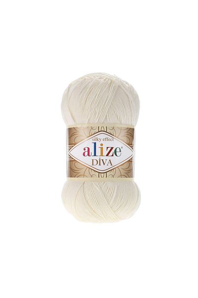 Alize Silky Effect Diva Χειροποίητο Πλεκτό Νήμα Ανοιχτή Κρέμα 62