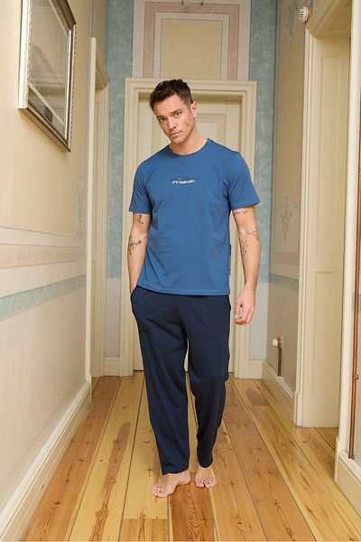 FORMO Men's 100% Cotton Short Sleeve Pajama Set