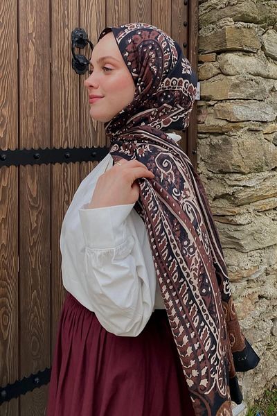 carell Tansu Olgun's Choice Mocha Dream Comfy Silk Shawl