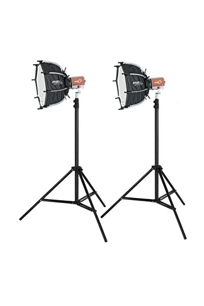 PDX KY-BK0323 İkil Video Led Işık + 2 Metre Ayaklı Set