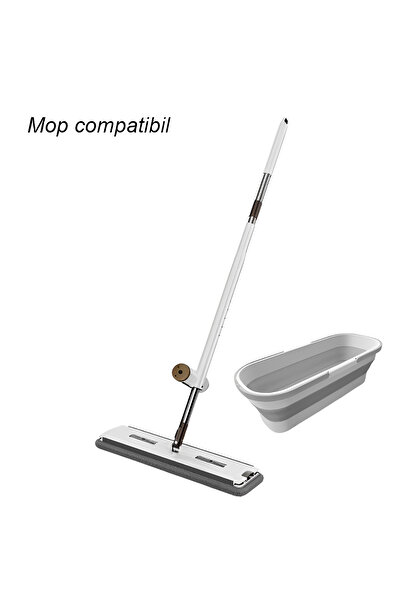 Herum Set of 8 microfiber mop cloths, Grey, 45 x 11 cm