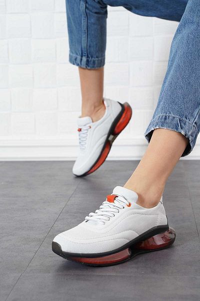 Moda Pie Flower Balloon Talpă Pantofi sport de damă din piele naturală piele albă