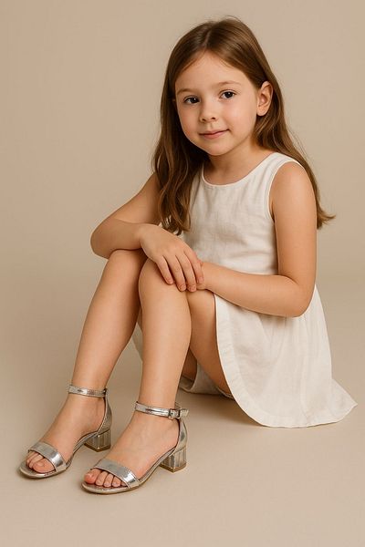 DİGGO Silver Children's Evening Dress Shoes