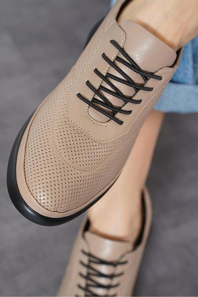Moda Pie Pantofi de damă din piele naturală brodate din piele de nurcă Sertew