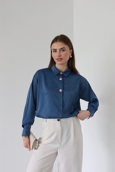 Fashionbox cămașă clasică cu plăcuță ascunsă din țesătură din satin
