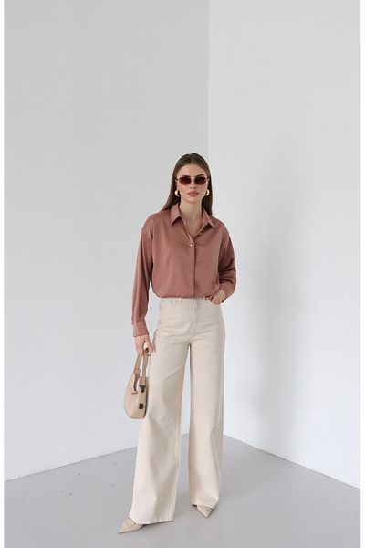 Fashionbox класическа риза от сатенена материя със скрит пълнеж