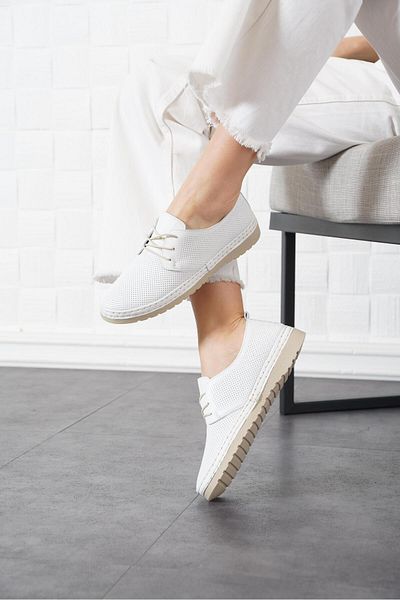 Moda Pie Pantofi din piele naturală cu talpă Merosa, alb