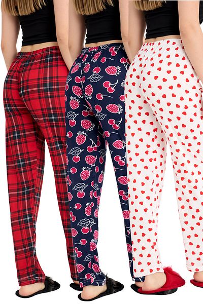DONEX Soft Textured Flexible Comfortable Milan and Viscose Fabric Pajama Bottom