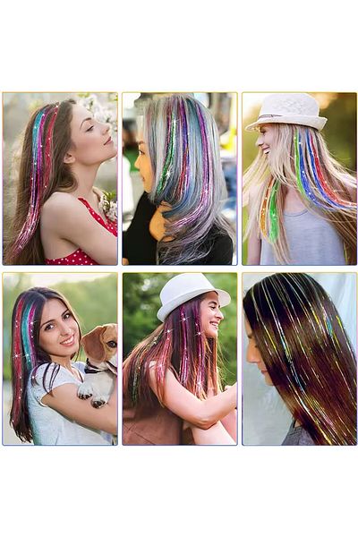 CREST E-TİCARET Clip-On Hair Tinsel Hair Glitter - Htk07