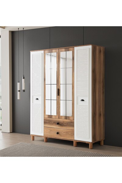 AYDINEV FORMİLA MDF 4 KAPILI DOLAP-CEVİZ