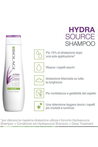 Biolage Biolage Nourishing Shampoo for Dry and Damaged Hair Enriched with Aloe Vera Hydrasource 250ml
