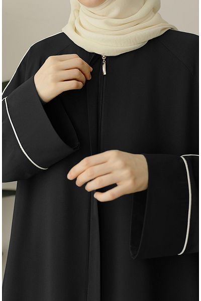suhneva Ahu Bias Abaya Ferace Black