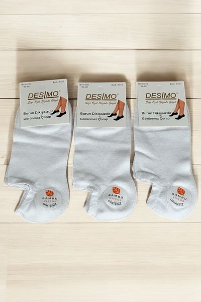 Katmirra 3 Pack Seamless Invisible Bamboo Sneakers Women's Socks