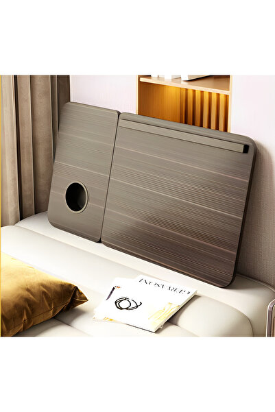 Herum MDF laptop table, with cup holder, adjustable tilt, Black, 60 x 32 x 25 cm