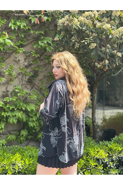 stcococix since 1990 Oversize Shirt Double Pocket Linen Fabric