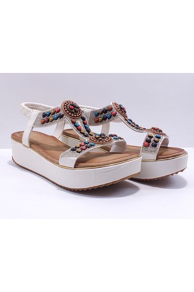 Guja 25Y121 Beaded Wedge Sandals (the Mold Is Smaller Than Size 1)