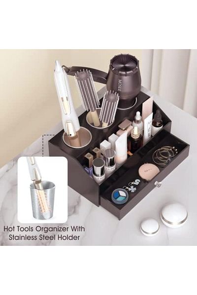 Generic Acrylic Hair Tool Organizer Countertop Storage for Hair Dryer, Curling Iron, Straightener, Brush