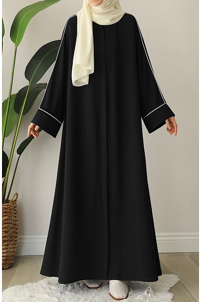 suhneva Ahu Bias Abaya Ferace Black