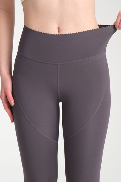 MRS.MODA Leggings sport din țesătură coreeană de culoare antracit pentru femei