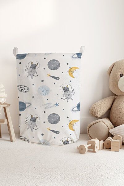 Talia Home Astronot Kedi Desenli Çocuk ve Bebek Odası Düzenleyici Oyuncak vey...