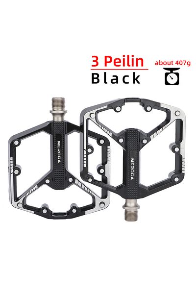 Choice 3 Peilin Black MEROCA Ultralight Sealed Bearing Pedal Non-slip Al Alloy Multi Specification Plating/