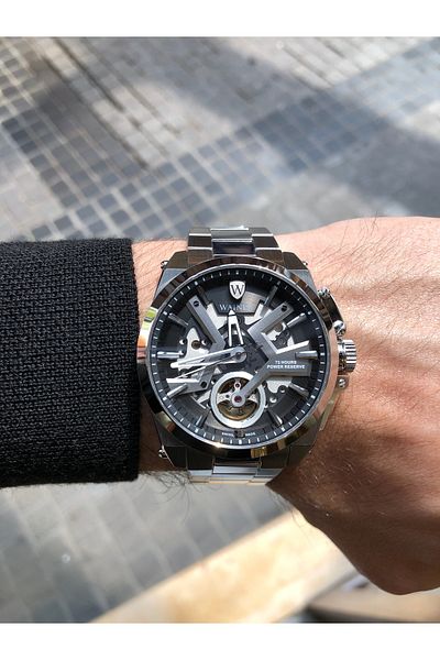 Wainer Skeleton Automatic Men's Wrist Watch