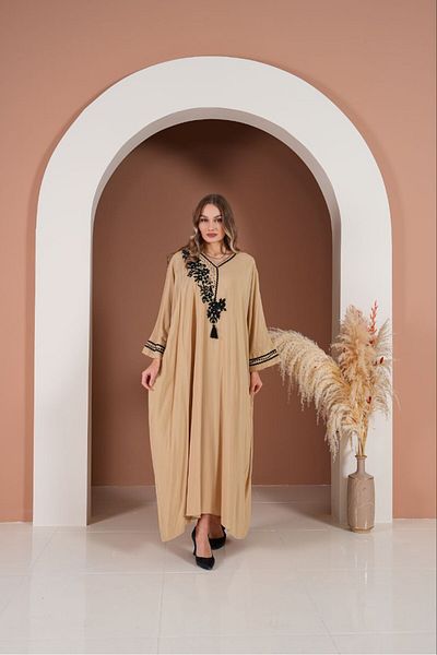 My Blog Stone One-Neck Embroidered Large Size Dress - 2002