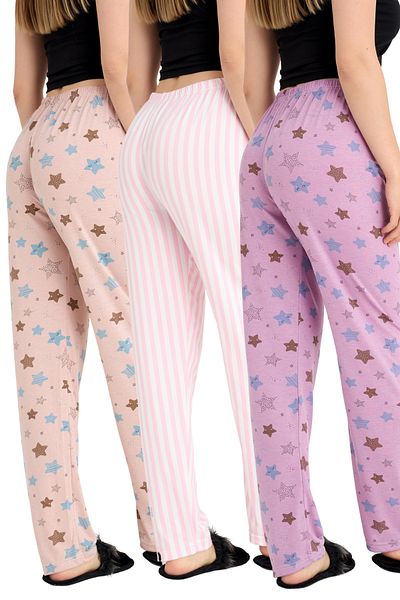 DONEX Soft Textured Flexible Comfortable Milan and Viscose Fabric Pajama Bottom