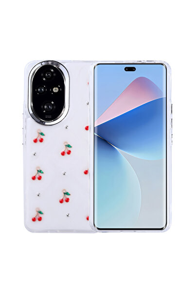 zore Honor 200 Case Silvery Transparent Tdom Pole Cover with Airbag Design - Cherry