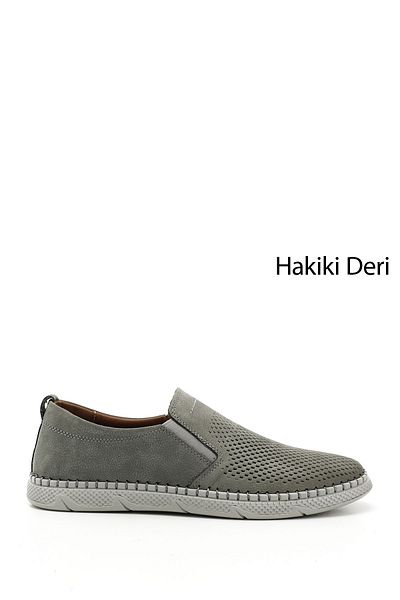 GÖNDERİ(R) Men's Gray Nubuck Genuine Leather Comfort Shoes