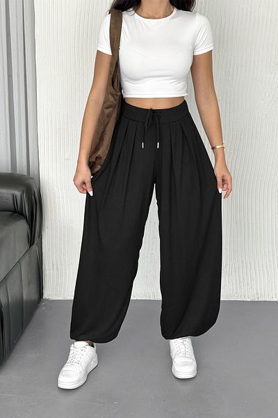 İstangül Butik Relaxed Cut Cotton Lycra Shalwar Trousers