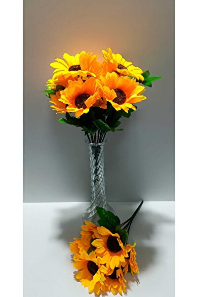 OSO HOME 1 buchet de floarea soarelui artificială, 30 cm, 7 flori, 5 ramuri