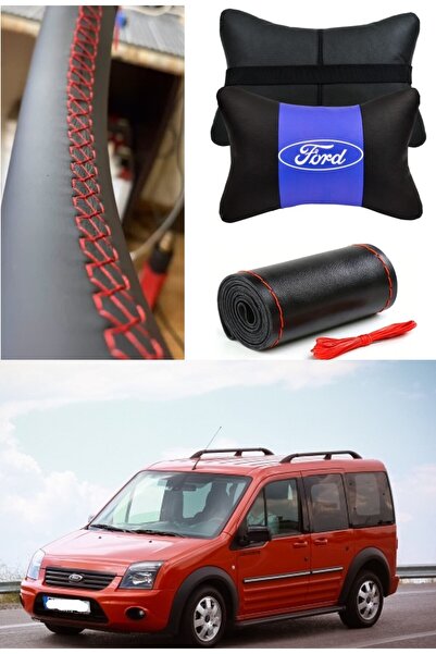 AYAZGRUP FORD CONNECT Direksiyon Kılıfı Dikmeli Düz Kırmızı Dikişli Esnek İth...